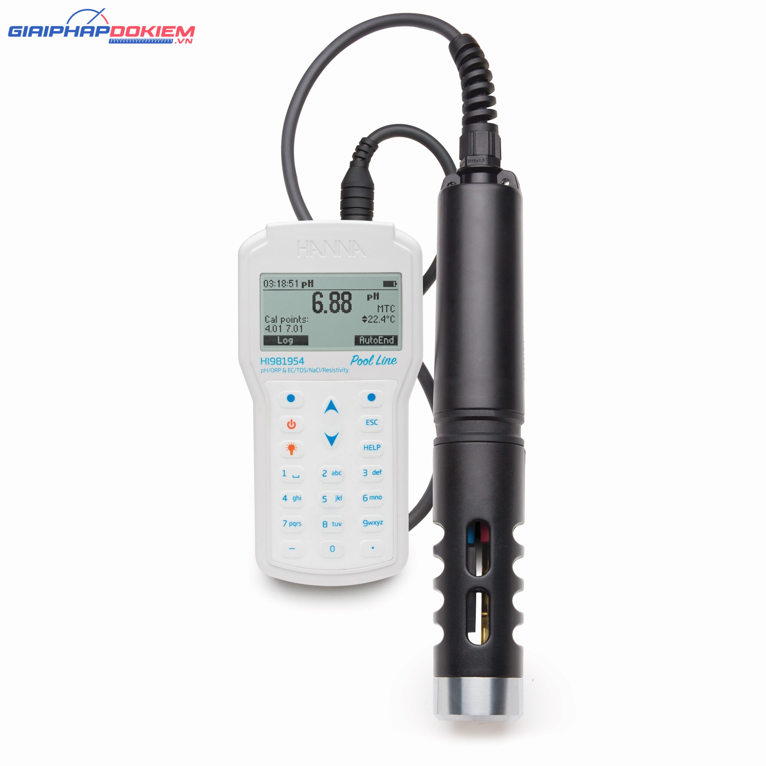 Máy Đo pH/ORP/EC/TDS/Độ Mặn/Trở Kháng/Áp Suất/Nhiệt Độ Chống Thấm Nước Chuyên Hồ Bơi Hanna HI981954 1 Máy Đo pH/ORP/EC/TDS/Độ Mặn/Trở Kháng/Áp Suất/Nhiệt Độ Chống Thấm Nước Chuyên Hồ Bơi Hanna HI981954