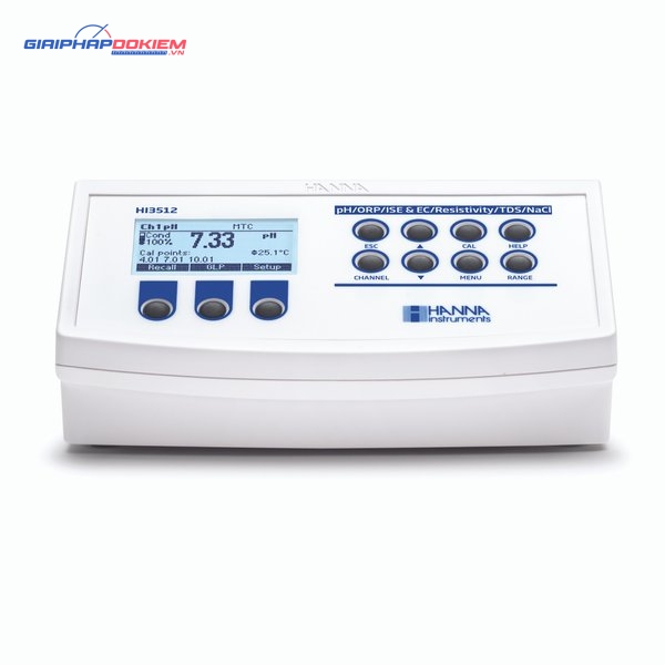 Máy Đo pH/ORP/ISE Và EC/TDS/Độ Mặn/Trở Kháng Để Bàn 2 Kênh Không Kèm Điện Cực Hanna HI3512-02 2 Máy Đo pH/ORP/ISE Và EC/TDS/Độ Mặn/Trở Kháng Để Bàn 2 Kênh Không Kèm Điện Cực Hanna HI3512-02