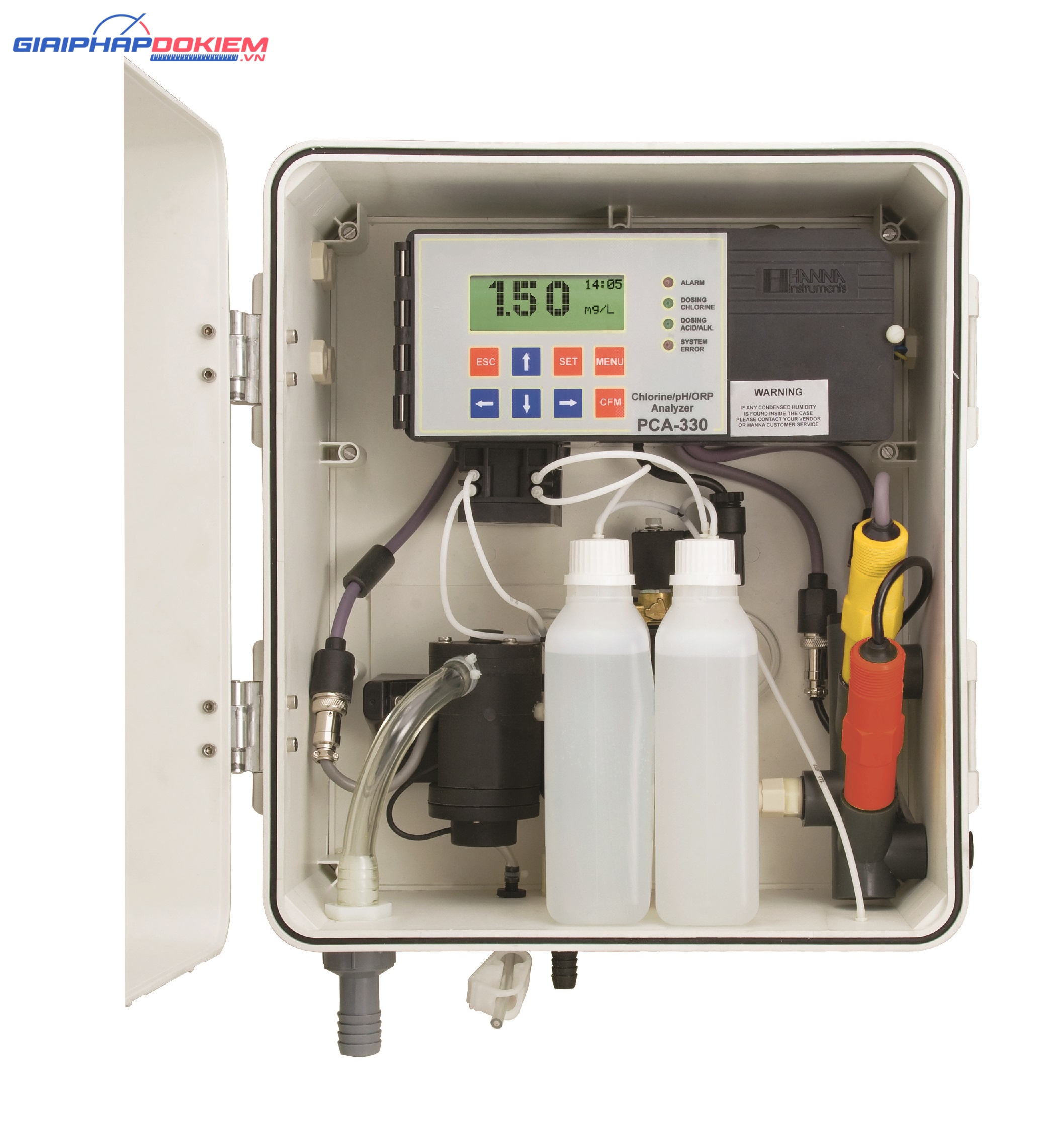 Máy Phân Tích Và Kiểm Soát Clo, pH, ORP Và Nhiệt Độ Hanna PCA330-2 2 Máy Phân Tích Và Kiểm Soát Clo, pH, ORP Và Nhiệt Độ Hanna PCA330-2