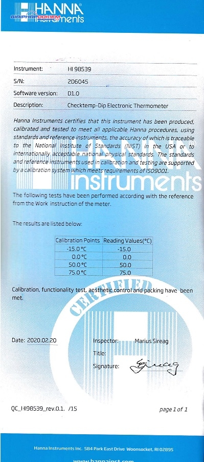 Nhiệt Kế Bỏ Túi Checktemp Dip Có Dây Nhúng Chìm Hanna HI98539 2 Nhiệt Kế Bỏ Túi Checktemp Dip Có Dây Nhúng Chìm Hanna HI98539