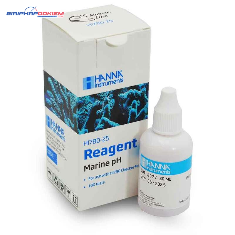 Thuốc Thử Cho Máy Đo pH Trong Thủy Sản Nước Mặn, 100 Lần Đo Hanna HI780-25 1 Thuốc Thử Cho Máy Đo pH Trong Thủy Sản Nước Mặn, 100 Lần Đo Hanna HI780-25