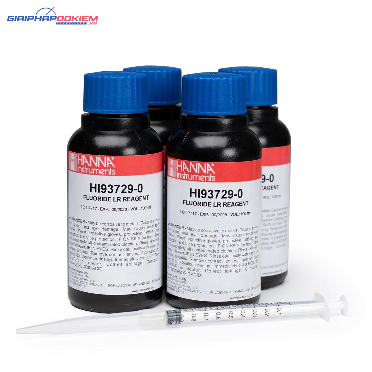 Thuốc Thử Floride Thang Thấp Dùng Với Máy Đo, 100 lần Hanna HI93729-01 1 Thuốc Thử Floride Thang Thấp Dùng Với Máy Đo, 100 lần Hanna HI93729-01