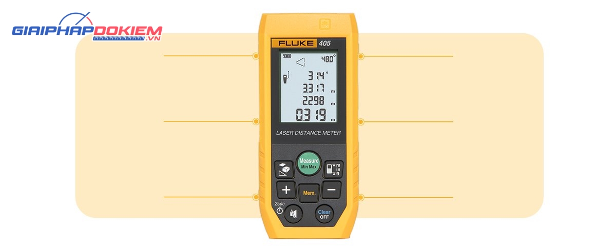 Máy đo khoảng cách bằng laze FLUKE-405/CNAP (FLUKE-405, 0.2 đến 50 m) 7 Máy đo khoảng cách bằng laze FLUKE-405/CNAP (FLUKE-405, 0.2 đến 50 m)