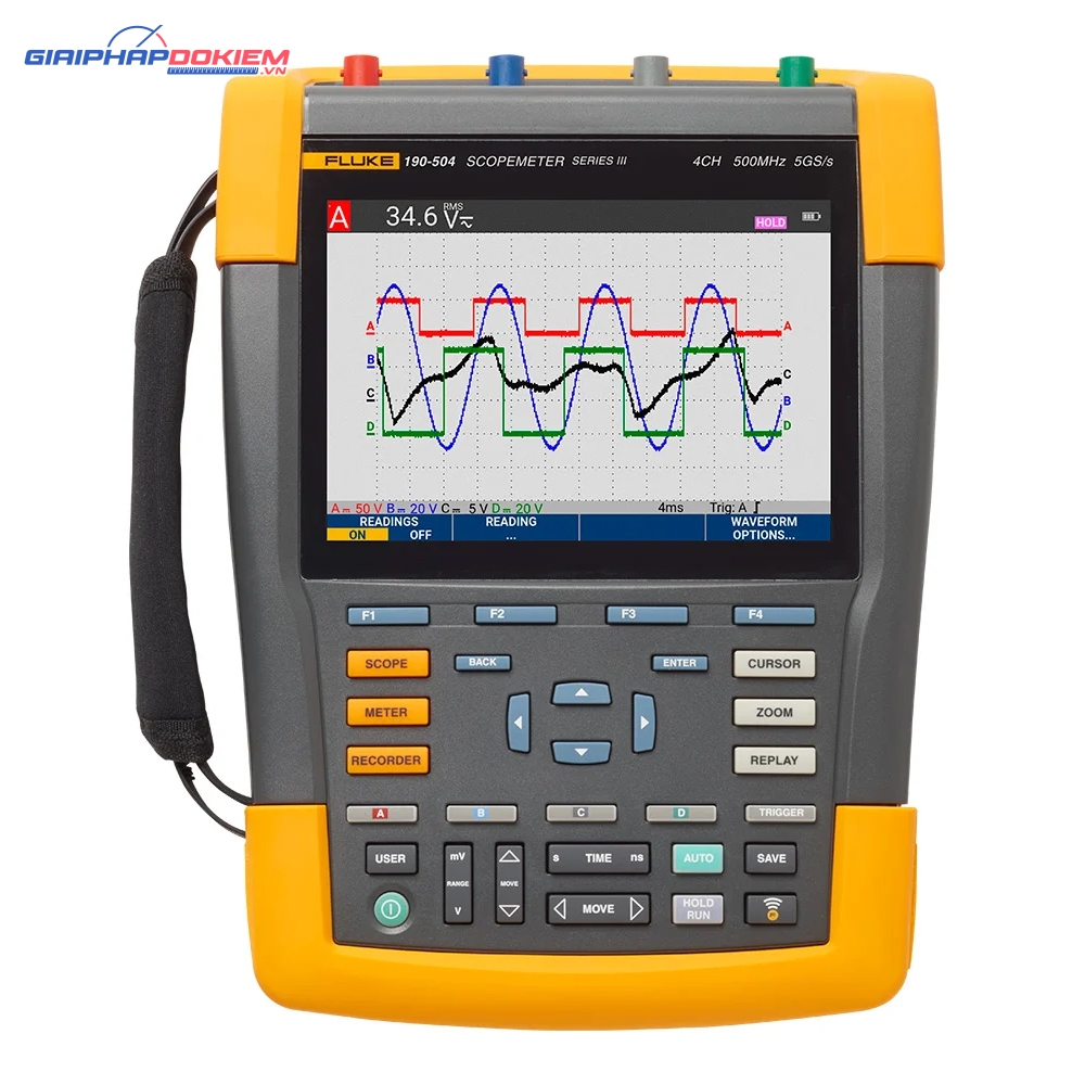 Máy hiện sóng cầm tay FLUKE-190-202-III (200Mhz, 2CH, 2,5 GS/s, Cách ly) 3 Máy hiện sóng cầm tay FLUKE-190-202-III (200Mhz, 2CH, 2,5 GS/s, Cách ly)