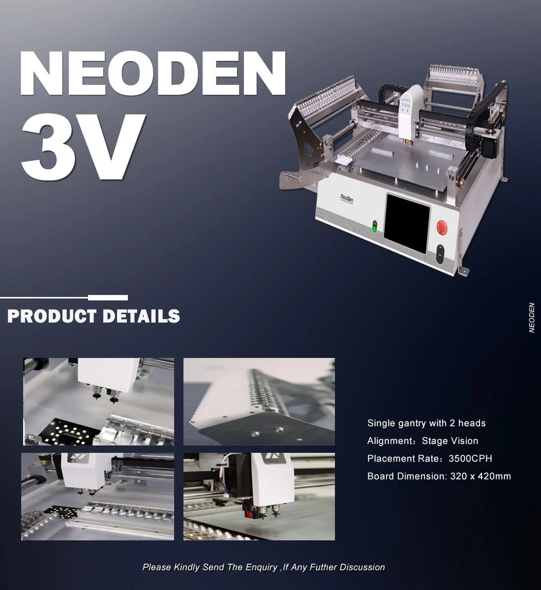 NeoDen 3V-S PCB thành phần lắp máy 9 NeoDen3V PCB Mounting Machine