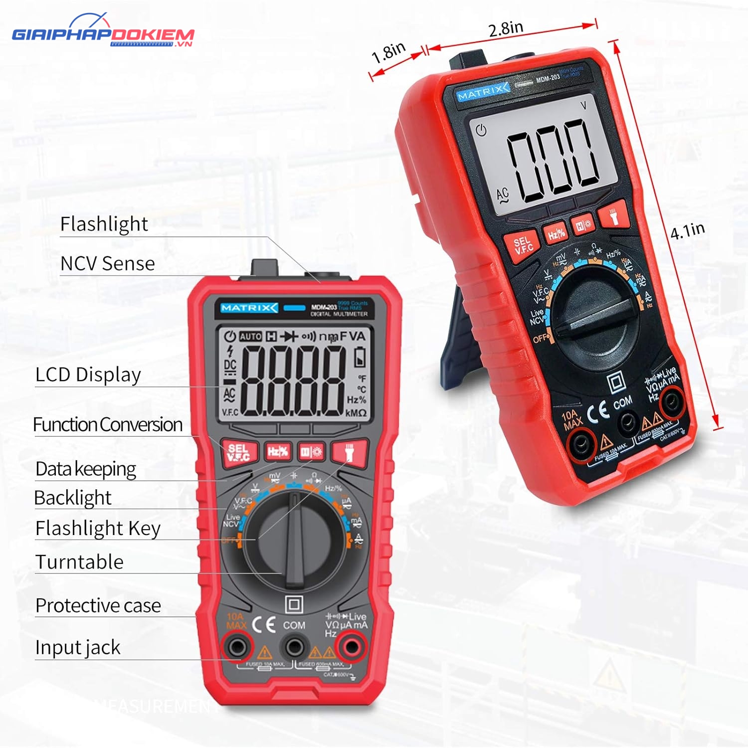 Đồng hồ đo điện Matrix MDM-203 (True RMS, NCV) 9 Đồng hồ đo điện Matrix MDM-203 (True RMS, NCV)