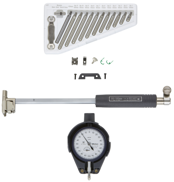 Đồng Hồ Đo Lỗ Nhỏ Tiếp Xúc 2 Điểm 50-150mm/0.001mm Mitutoyo 511-437-20 12 Đồng Hồ Đo Lỗ Mitutoyo Series 511-437