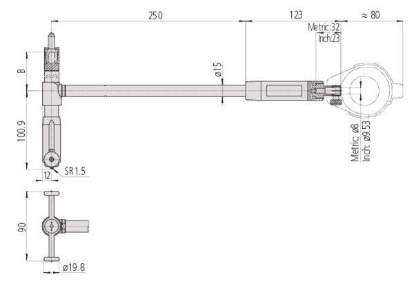 Bộ Đồng Hồ Đo Lỗ Trong Tiếp Xúc 2 Điểm 6.5-10"/0.0001" Mitutoyo 511-755-20 7 Chi tiết sản phẩm bộ đo lỗ