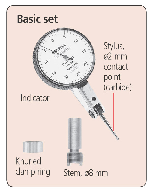 Đồng Hồ So Chân Gập, Dial Test Indicator, Universal Type 0,8mm, 0,01mm, Basic Set Mitutoyo 513-304-10E 11 dong ho so chan gap 513 304 10e bs1
