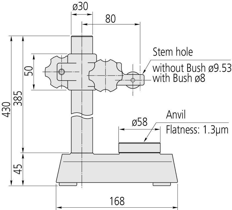 Đế gá đồng hồ so D=58mm Mitutoyo 519-109-10 13 chan de tu 519 109 10 bs3