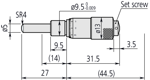 Đầu Panme 0-13mm Mitutoyo 148-801 7 Đầu Panme Mitutoyo 148-801 - Mặt cắt kỹ thuật