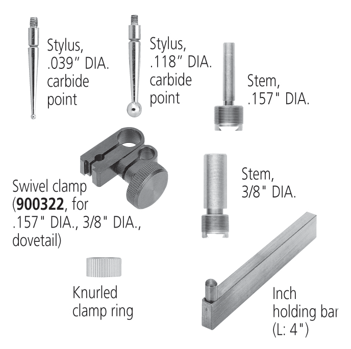 Đồng Hồ So Chân Gập, Dial Test Indicator Parallel Type 0,03", 0,0005", 4/9,52mm Stem, Bracket Mitutoyo 513-482-10T 12 dong ho so chan gap 513 482 10t