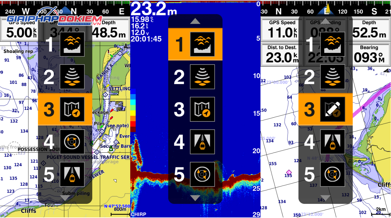 Máy Định Vị Dò Cá GARMIN GPSMAP 585 Plus 22 Máy Định Vị Dò Cá GARMIN GPSMAP 585 Plus