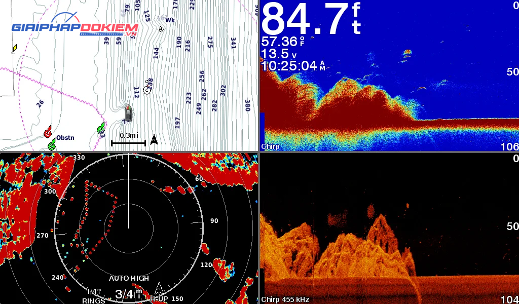 Máy Định Vị Dò Cá GARMIN AQUAMAP 1052xs 25 Máy định vị dò cá GARMIN AQUAMAP 1052xs