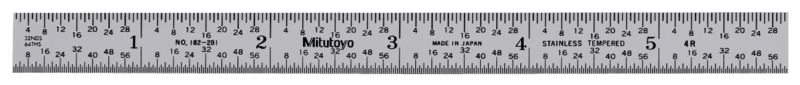 Thước Lá Thép 6", Inch Mitutoyo 182-201 6 Thước lá thép Mitutoyo