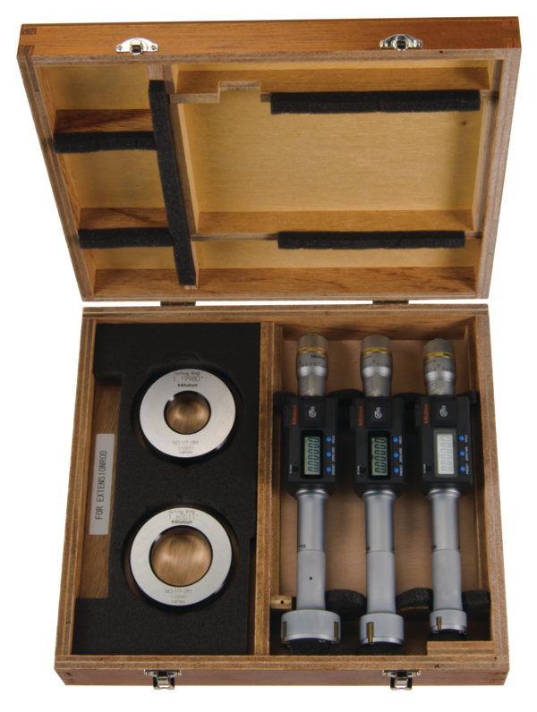 Bộ Panme Đo Lỗ 3 Chấu Điện Tử Metric/ Inch 1-2", Interchange. Head IP65, TIN Mitutoyo 468-988 27 bo thuoc do lo 468 988