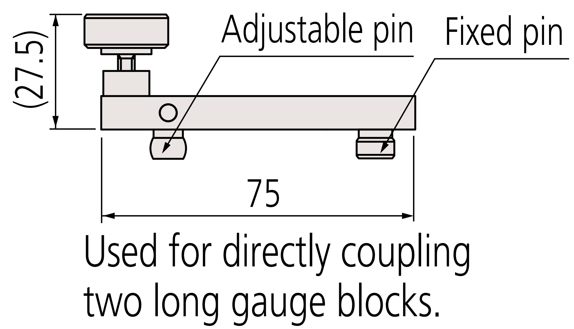 Đầu nối cho 2 khối đo dài Connector A Mitutoyo 619031 7 Hub nối căn mẫu