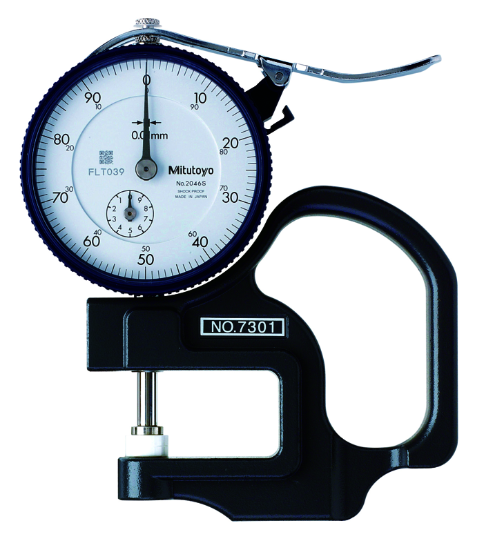 Đồng hồ đo độ dày cơ khí, 0-10mm, 0,01mm Mitutoyo 7301 6 Đồng hồ đo độ dày cơ khí