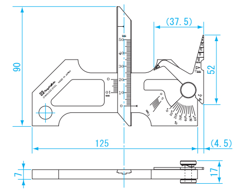 Thước đo mối hàn 0.5-5mm WG-3 Niigataseiki WG-3 5 Thước đo mối hàn WG-3 chi tiết thiết kế