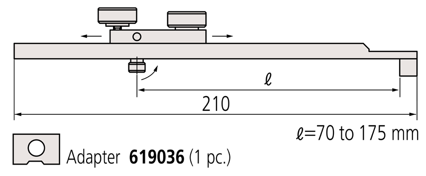 Đầu nối cho 2 khối đo dài Connector E Mitutoyo 619035 7 connector e