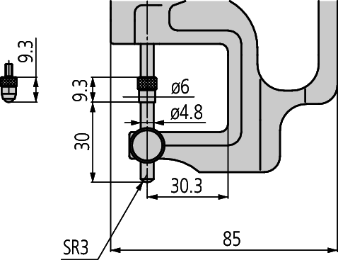Đồng hồ đo độ dày cơ khí, 0-10mm, 0,01mm Mitutoyo 7313 7 Đồng hồ đo độ dày - hình ảnh 2