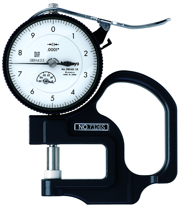 Đồng hồ đo độ dày cơ khí, 0-0,05", 0,0001" Mitutoyo 7326S 6 Đồng hồ đo độ dày cơ khí