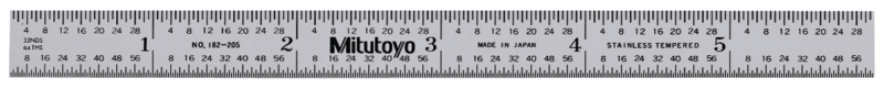 Thước Lá Thép 150mm/6", Metric/Inch Mitutoyo 182-205 6 Thước Lá Thép Mitutoyo 182-205