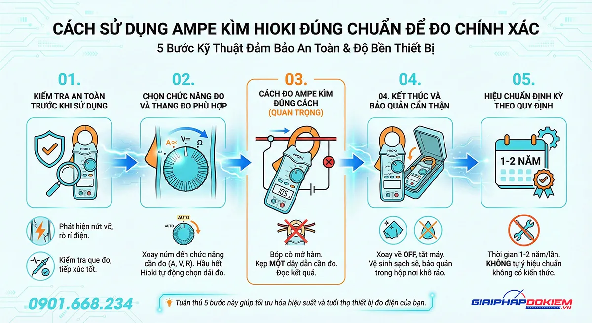 Cách Sử Dụng Ampe Kìm Hioki Đúng Chuẩn Để Đo Chính Xác