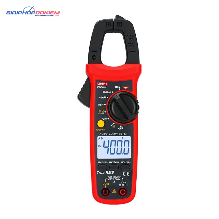Ampe kìm đo AC/DC Uni-T UT203R (400A;600V) 1 Ampe kìm đo AC/DC Uni-T UT203R (400A;600V)