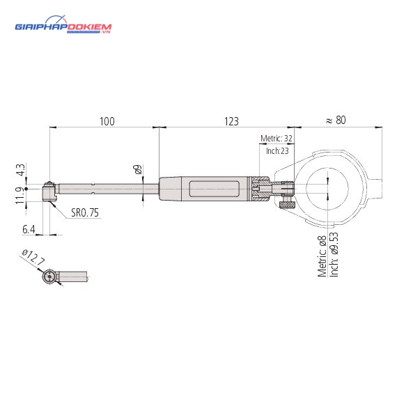 Bộ Đồng Hồ Đo Lỗ Trong Tiếp Xúc 2 Điểm 0.7-1.4"/0.0005" Mitutoyo 511-741-20 4 Bộ Đồng Hồ Đo Lỗ Trong Tiếp Xúc 2 Điểm 0.7-1.4"/0.0005" Mitutoyo 511-741-20