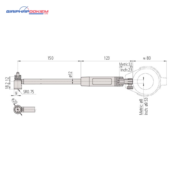 Bộ Đồng Hồ Đo Lỗ Trong Tiếp Xúc 2 Điểm 1.4-2.5"/0.0001" Mitutoyo 511-752-20 4 Bộ Đồng Hồ Đo Lỗ Trong Tiếp Xúc 2 Điểm 1.4-2.5"/0.0001" Mitutoyo 511-752-20