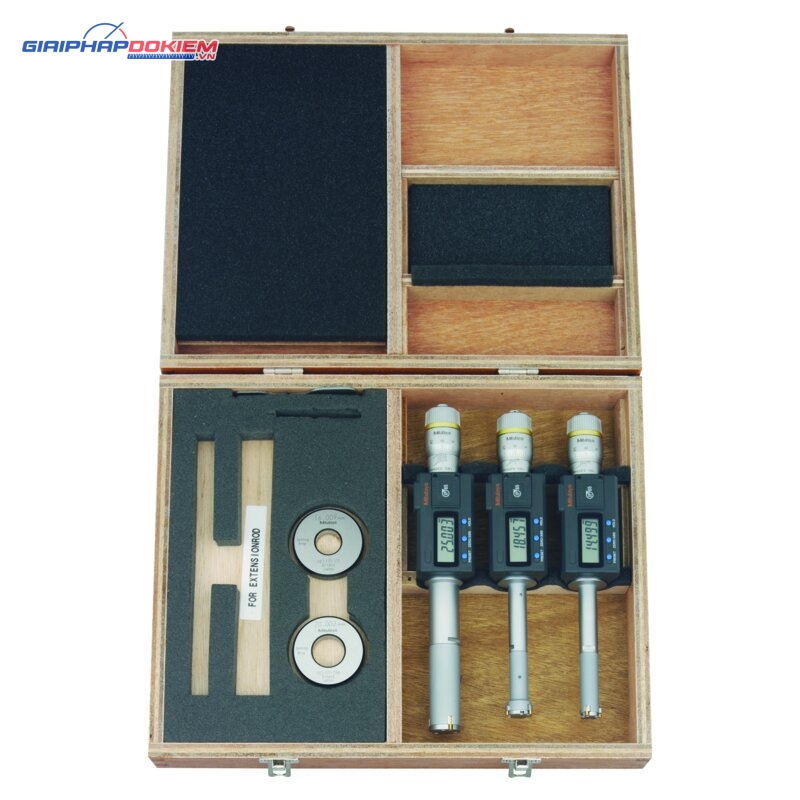 Bộ Panme Đo Lỗ 3 Chấu Điện Tử Metric 12-25 mm, Interchange. Head IP65, TIN Mitutoyo 468-982 10 Bộ Panme Đo Lỗ 3 Chấu Điện Tử Metric 12-25 mm, Interchange. Head IP65, TIN Mitutoyo 468-982