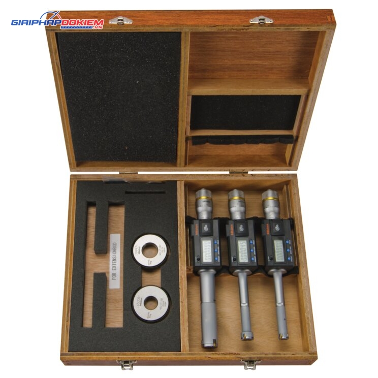 Bộ Panme Đo Lỗ 3 Chấu Điện Tử Metric/ Inch 0,5-1", Interchange. Head IP65, TIN Mitutoyo 468-987 10 Bộ Panme Đo Lỗ 3 Chấu Điện Tử Metric/ Inch 0,5-1", Interchange. Head IP65, TIN Mitutoyo 468-987