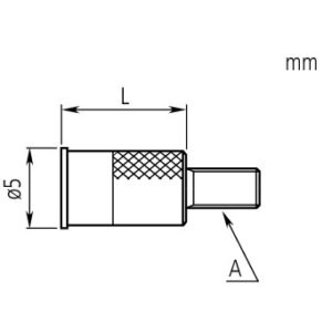 Đầu đo đồng hồ so 5mm, Steel, Metric Mitutoyo 131365 5 Đầu đo đồng hồ so 5mm, Steel, Metric Mitutoyo 131365