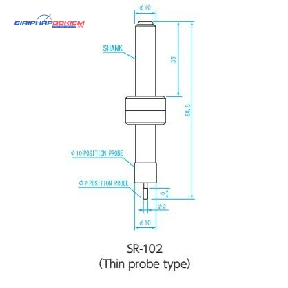Đầu dò gá tâm đường kính 2mm Niigata Seiki SR-102 2 Đầu dò gá tâm đường kính 2mm Niigata Seiki SR-102