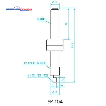Đầu dò gá tâm đường kính 4mm Niigata Seiki SR-104 4 Đầu dò gá tâm đường kính 4mm Niigata Seiki SR-104