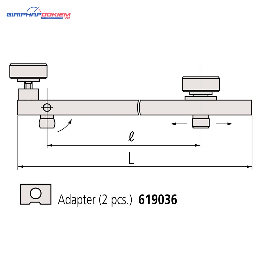 Đầu nối cho 2 khối đo dài Connector B Mitutoyo 619032 4 Đầu nối cho 2 khối đo dài Connector B Mitutoyo 619032