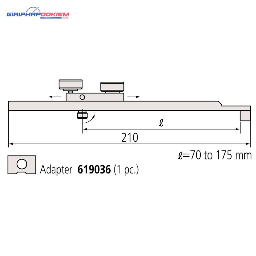 Đầu nối cho 2 khối đo dài Connector E Mitutoyo 619035 4 Đầu nối cho 2 khối đo dài Connector E Mitutoyo 619035
