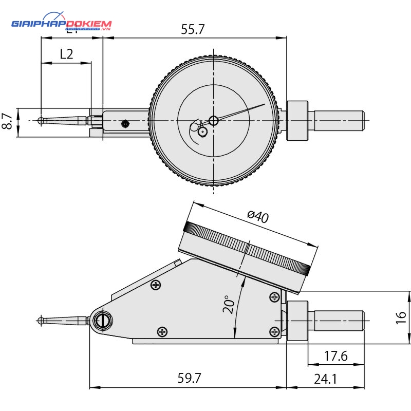 Đồng Hồ So Chân Gập, Dial Test Indicator, Horiz. 20° Face 0,016", 0,0001", 4/9,52mm Stem, Bracket, Black Dial Mitutoyo 513-443-16T 7 Đồng Hồ So Chân Gập, Dial Test Indicator, Horiz. 20° Face 0,016", 0,0001", 4/9,52mm Stem, Bracket, Black Dial Mitutoyo 513-443-16T