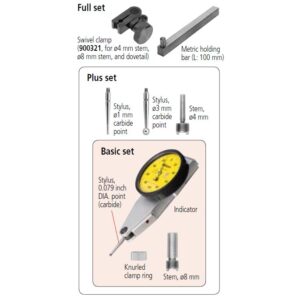Đồng Hồ So Chân Gập, Dial Test Indicator, Horiz. 20° Face 0,016", 0,0001", 4/9,52mm Stem, Bracket, Black Dial Mitutoyo 513-443-16T 13 Đồng Hồ So Chân Gập, Dial Test Indicator, Horiz. 20° Face 0,016