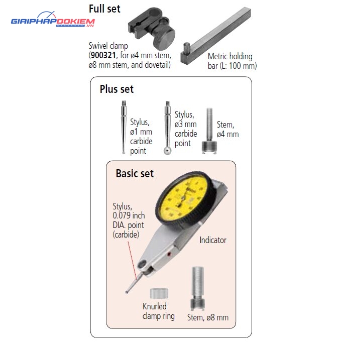 Đồng Hồ So Chân Gập, Dial Test Indicator, Horiz. 20° Face 0,016", 0,0001", 4/9,52mm Stem, Bracket, Black Dial Mitutoyo 513-443-16T 9 Đồng Hồ So Chân Gập, Dial Test Indicator, Horiz. 20° Face 0,016", 0,0001", 4/9,52mm Stem, Bracket, Black Dial Mitutoyo 513-443-16T