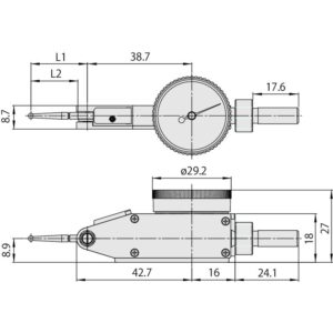 Đồng Hồ So Chân Gập, Dial Test Indicator, Horiz., Ruby Sty. 0,8mm, 0,01mm, 8mm Stem Mitutoyo 513-474-10E 9 Đồng Hồ So Chân Gập, Dial Test Indicator, Horiz., Ruby Sty. 0,8mm, 0,01mm, 8mm Stem Mitutoyo 513-474-10E