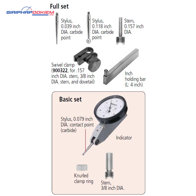 Đồng Hồ So Chân Gập, Dial Test Indicator, Horizontal, Compact 0,03", 0,0005", 9,52mm Stem Mitutoyo 513-462-10E 8 Đồng Hồ So Chân Gập, Dial Test Indicator, Horizontal, Compact 0,03", 0,0005", 9,52mm Stem Mitutoyo 513-462-10E