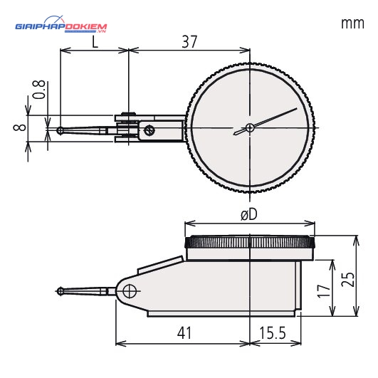 Đồng Hồ So Chân Gập, Dial Test Indicator, Horizontal Type 0,008", 0,0005", 9,52mm Stem Mitutoyo 513-407-10E 5 Đồng Hồ So Chân Gập, Dial Test Indicator, Horizontal Type 0,008", 0,0005", 9,52mm Stem Mitutoyo 513-407-10E