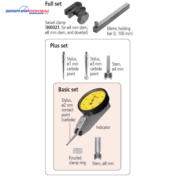 Đồng Hồ So Chân Gập, Dial Test Indicator, Horizontal Type 0,5mm, 0,01mm, 4/8mm Stem, with Bracket Mitutoyo 513-414-10T 8 Đồng Hồ So Chân Gập, Dial Test Indicator, Horizontal Type 0,5mm, 0,01mm, 4/8mm Stem, with Bracket Mitutoyo 513-414-10T