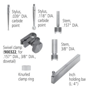 Đồng Hồ So Chân Gập, Dial Test Indicator Parallel Type 0,03", 0,0005", 4/9,52mm Stem, Bracket Mitutoyo 513-482-10T