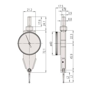 Đồng Hồ So Chân Gập, Dial Test Indicator, Parallel Type 0,8mm, 0,01mm, 4/8mm Stem Mitutoyo 513-484-10A