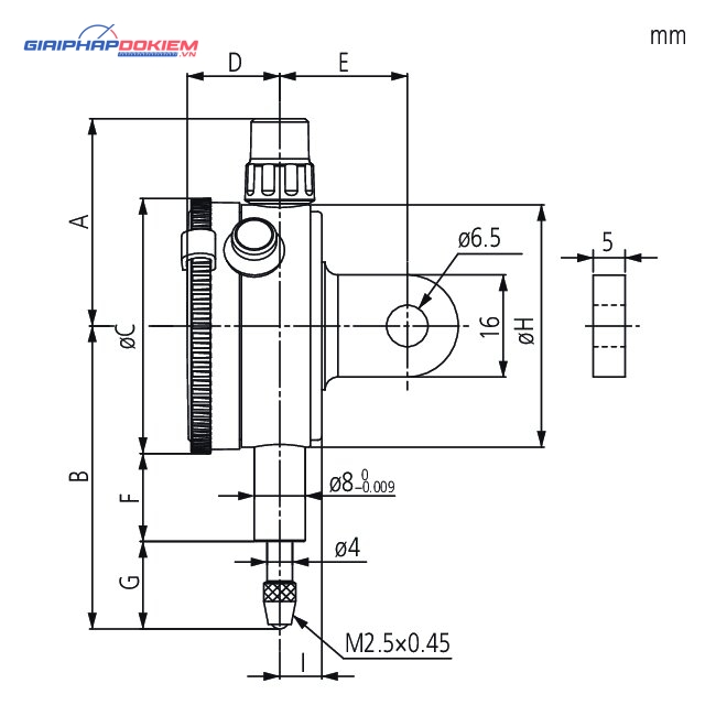 Đồng Hồ So Cơ Khí Chống Va Đập, Dial Indicator, Flat Back, AGD/ANSI 0,04", 0,0005", One Revo, Shock/Dustpr Mitutoyo 1909S-62 5 Đồng Hồ So Cơ Khí Chống Va Đập, Dial Indicator, Flat Back, AGD/ANSI 0,04", 0,0005", One Revo, Shock/Dustpr Mitutoyo 1909S-62
