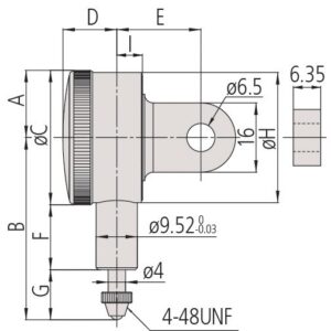 Đồng Hồ So Cơ Khí, Dial Indicator, Flat Back 5mm, 0,01mm Mitutoyo 1044AB