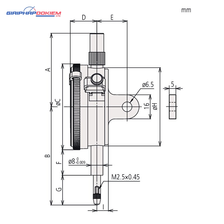 Đồng Hồ So Cơ Khí, Dial Indicator, Flat Back 0,8mm, 0,01mm, One Revo., Shockproof Mitutoyo 2929SB 3 Đồng Hồ So Cơ Khí, Dial Indicator, Flat Back 0,8mm, 0,01mm, One Revo., Shockproof Mitutoyo 2929SB